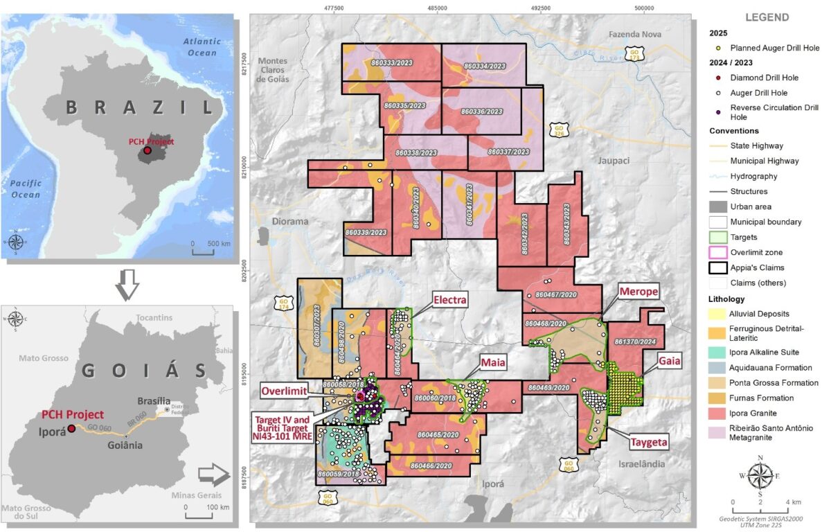 Brasil: Appia adquiere dos nuevas perforadoras de barrena y lanza un nuevo programa de perforación en el objetivo Gaia adyacente a Taygeta y Merope, proyecto PCH REE Brasil: Appia adquiere dos nuevas perforadoras de barrena y lanza un nuevo programa de perforación en el objetivo Gaia adyacente a Taygeta y Merope, proyecto PCH REE