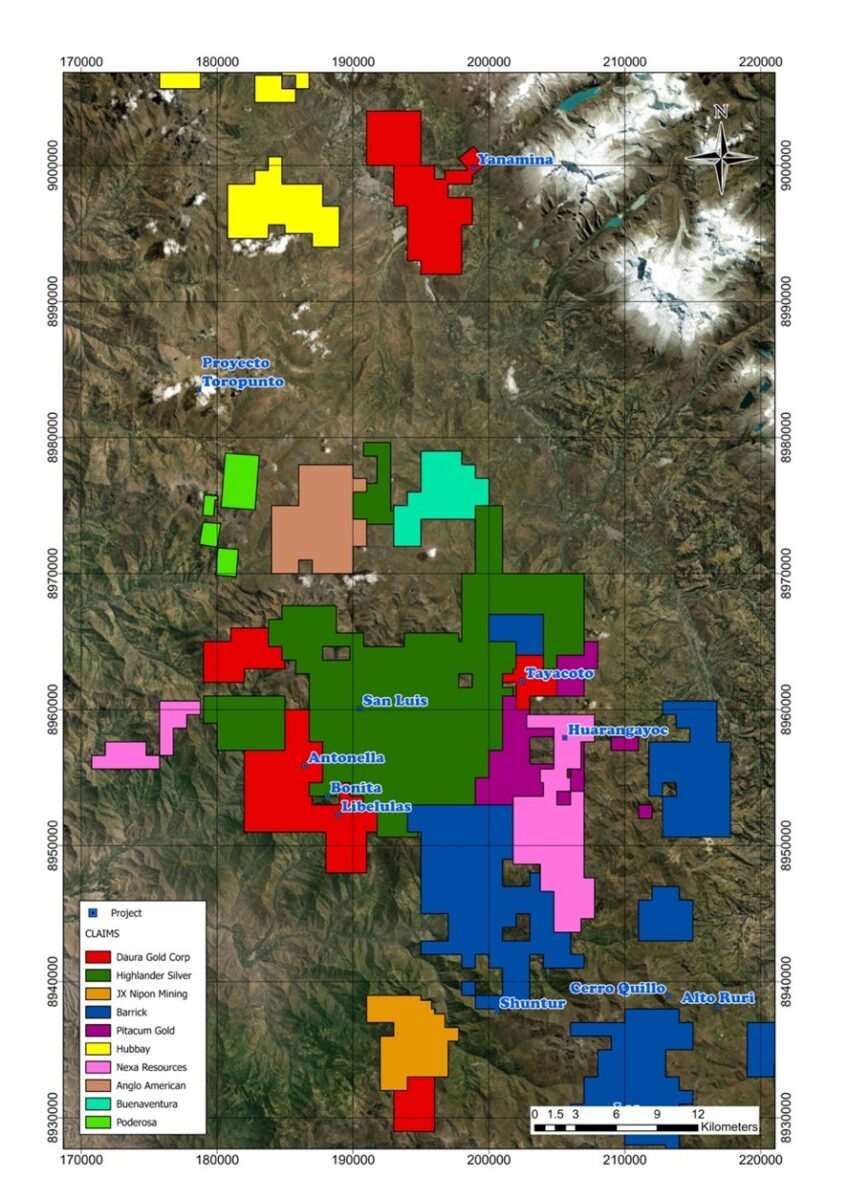 Perú: Daura Gold cierra la adquisición del proyecto de oro-plata epitermal Yanamina en Ancash Perú: Daura Gold cierra la adquisición del proyecto de oro-plata epitermal Yanamina en Ancash