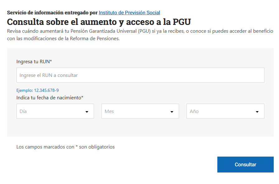 Consulta sobre el aumento y acceso a la PGU