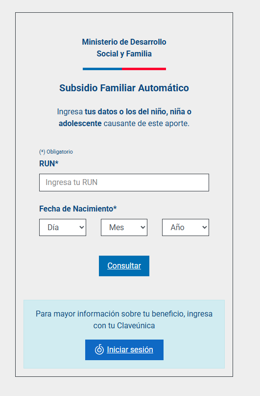 Subsidio Familiar Automático: consulta con tu RUT si eres beneficiario y revisa la fecha de pago Subsidio Familiar Automático
