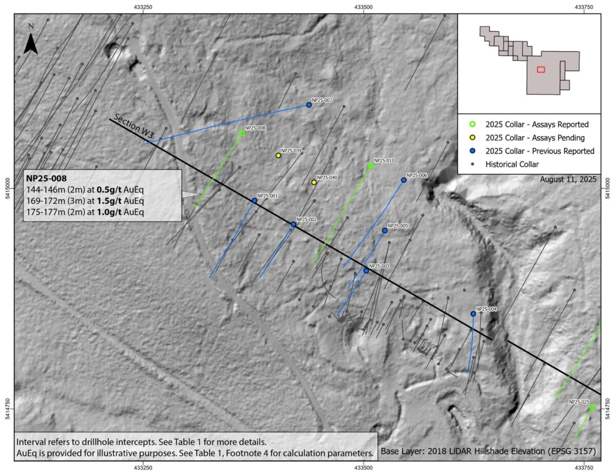 Nova Pacific Metals informa fuertes intercepciones que incluyen 2,5 g/t AuEq en 10 m, 4,0 g/t AuEq en más de 6,05 m y 1,7 g/t AuEq en 12 m en el proyecto Lara VMS en la isla de Vancouver