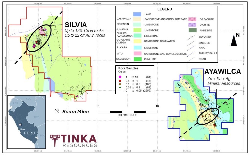 Perú: Tinka Resources recibe autorización para iniciar un programa de perforación en el proyecto Silvia