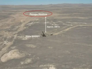 Marimaca Copper: Mineralización de sedimentos de alta ley extendida en la Medina de la Pampa – 300m de salida occidental SMRD-16 intercepta 10m de 4.2% Cu dentro de 70m de 1.0% Cu