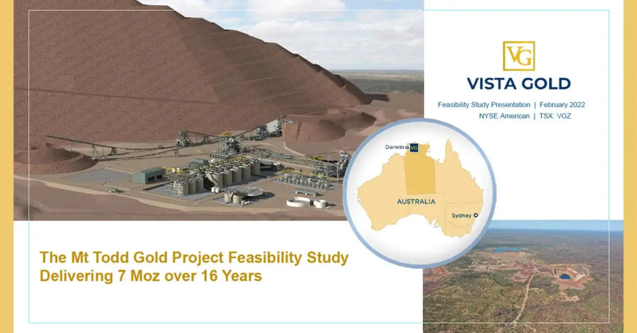 Vista Gold presenta informes técnicos para el estudio de factibilidad de 15 ktpd del proyecto de oro Mt Todd Vista Gold presenta informes técnicos para el estudio de factibilidad de 15 ktpd del proyecto de oro Mt Todd