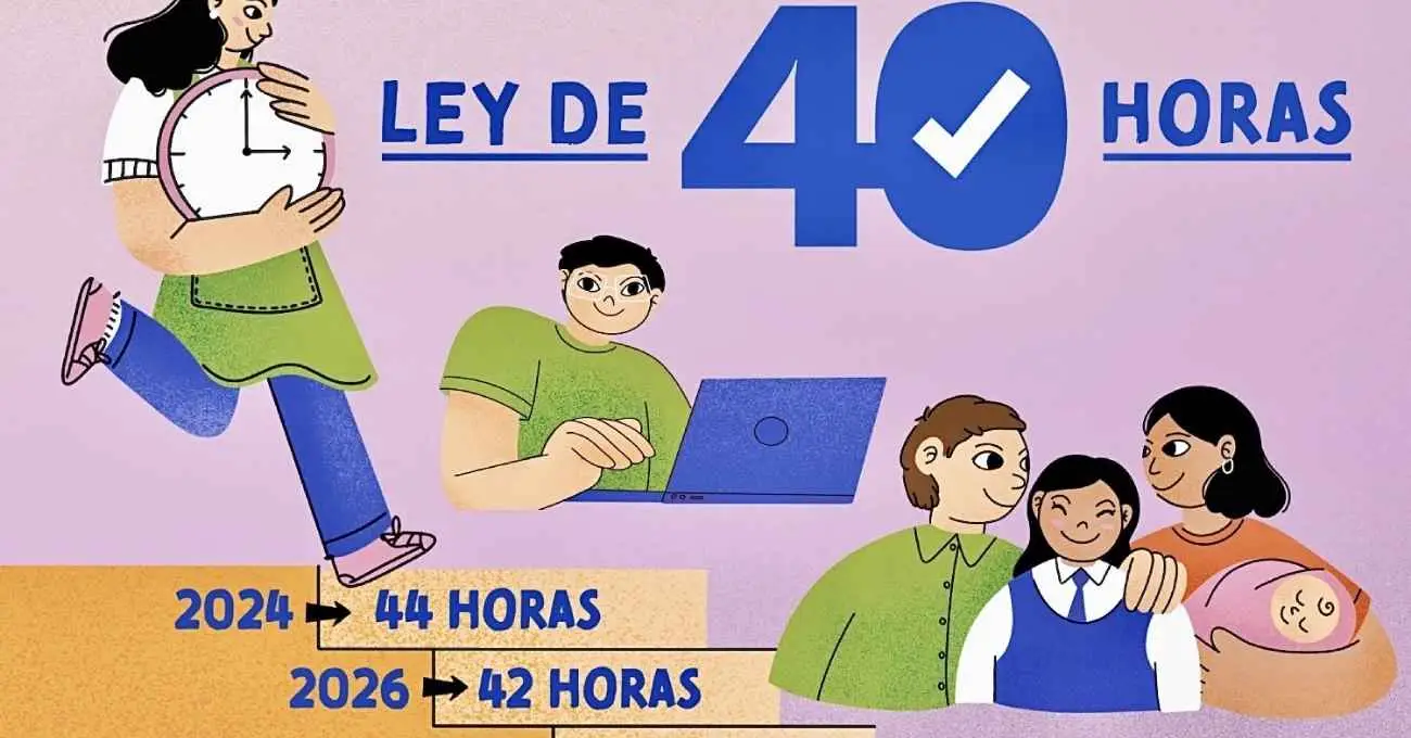 Jornada laboral en Chile se reducirá a 42 horas en 2026 y 40 en 2028
