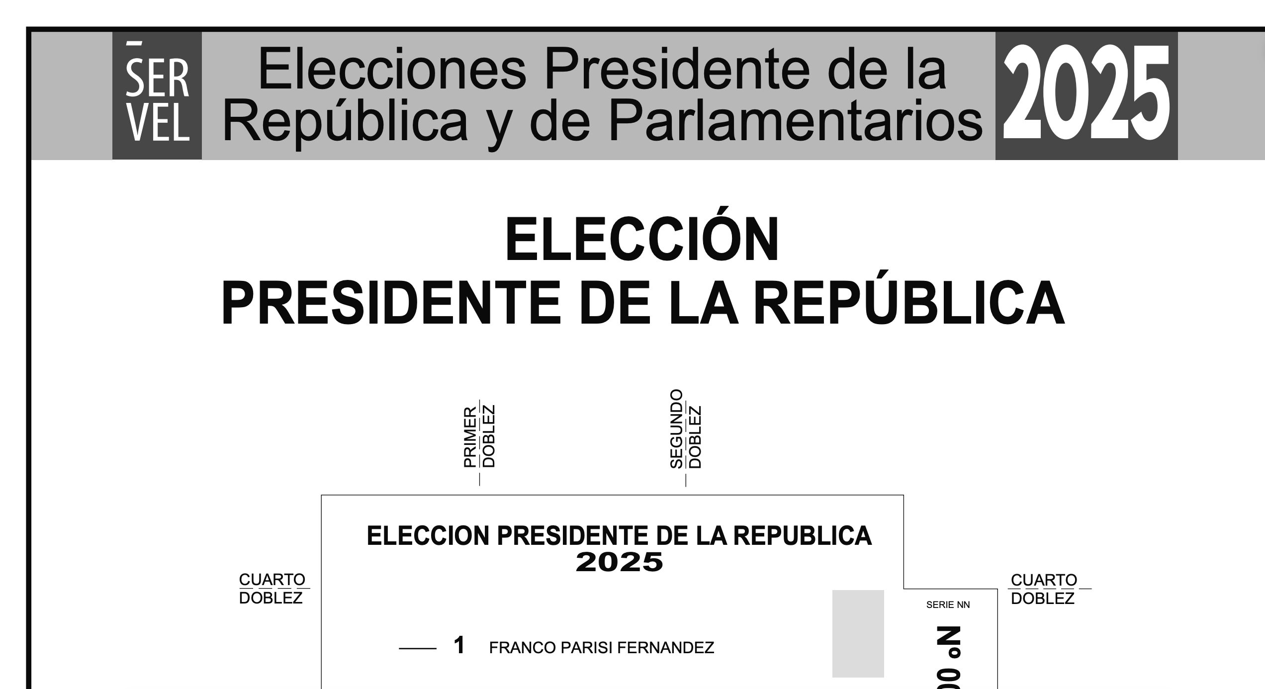 Revisa los facsímiles electorales para las elecciones presidenciales y parlamentarias 2025