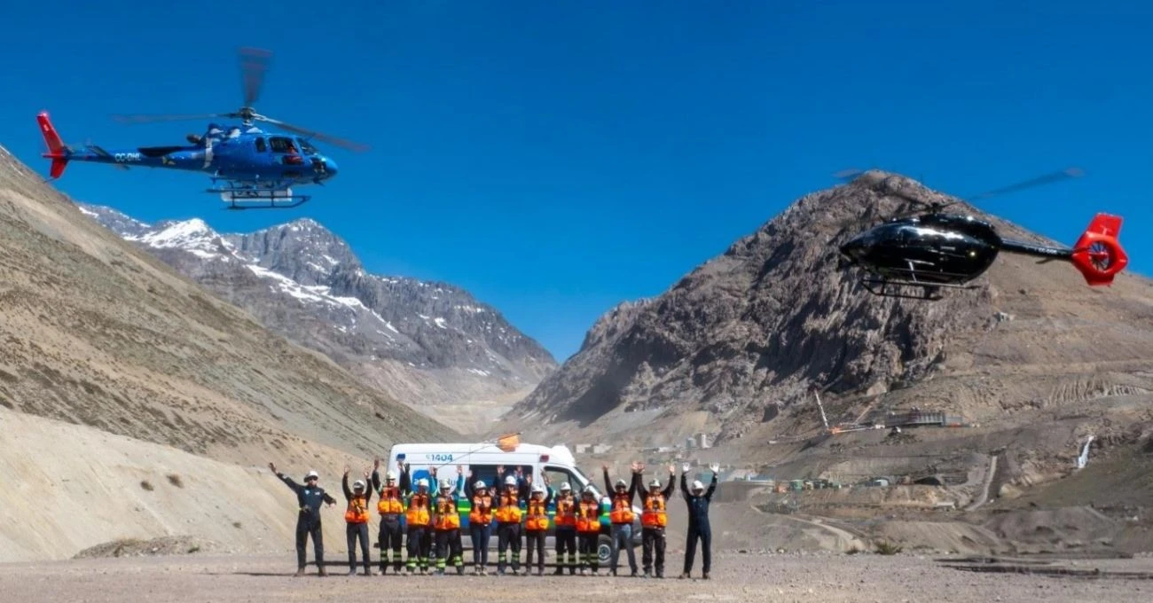 Programa de entrenamiento con helicópteros fortalece capacidades de respuesta de Codelco Andina ante emergencias Programa de entrenamiento con helicópteros fortalece capacidades de respuesta de Codelco Andina ante emergencias