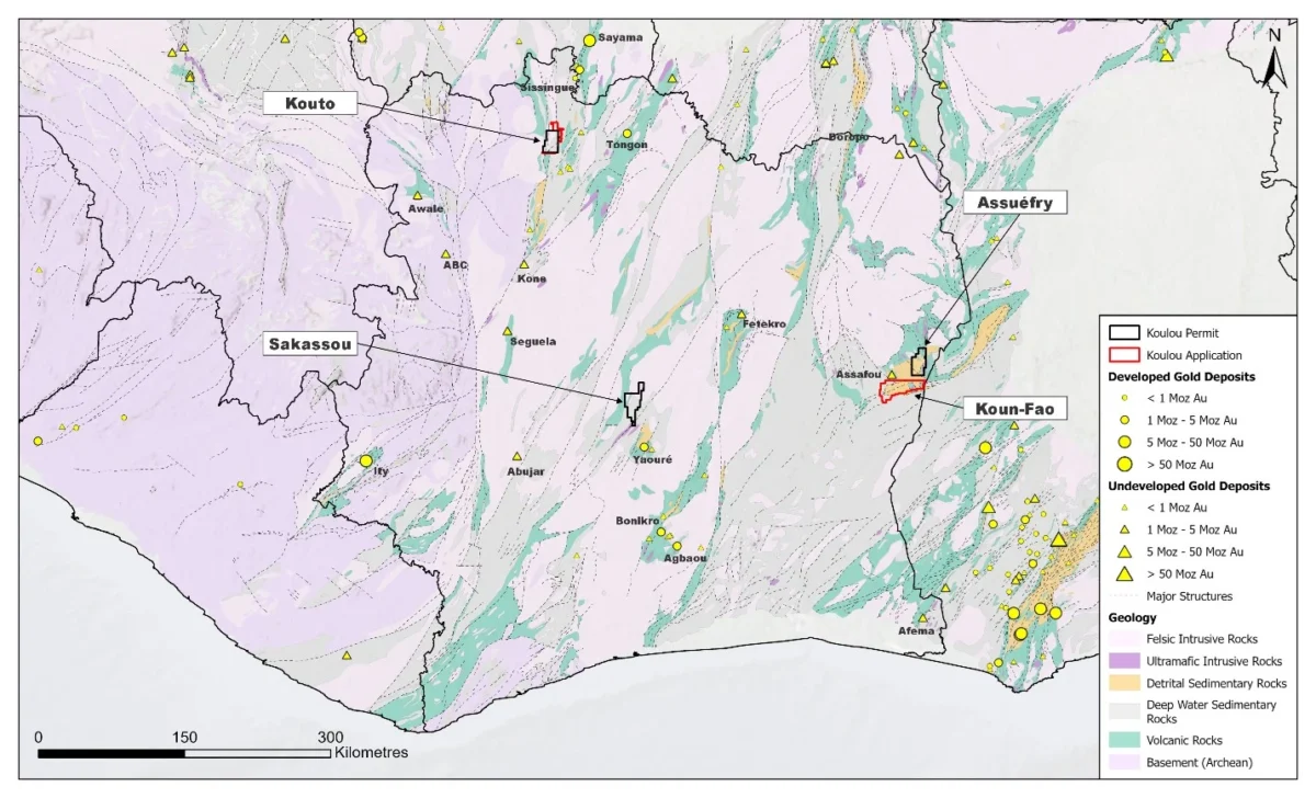 Costa de Marfil: Koulou Gold comienza la perforación en sus proyectos Sakassou y Kouto