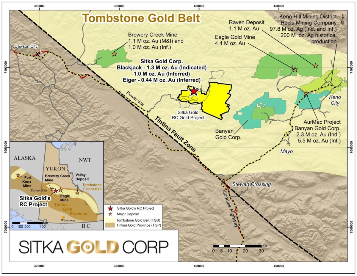 Sitka Gold perfora 172,4 metros de oro de 0,90 g/t, incluyendo 33,4 metros de oro de 2,40 g/t, en Blackjack , Yukon