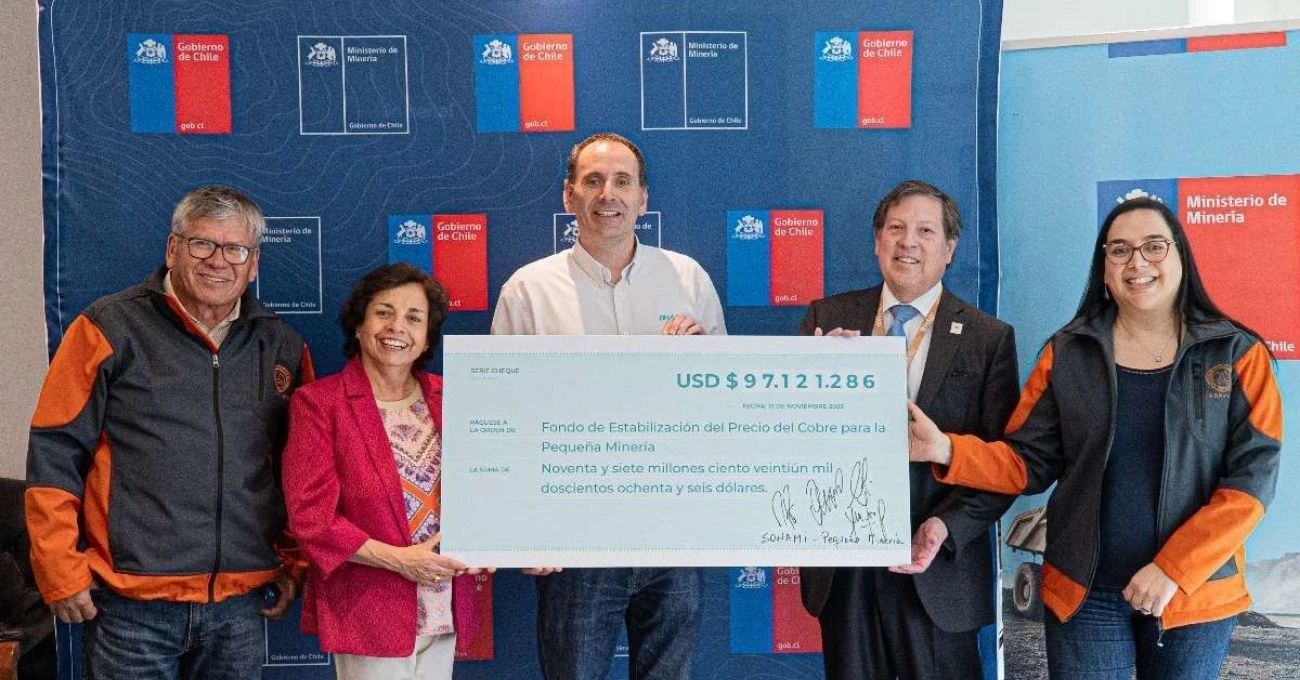 Pequeña Minería Chilena Restituye US$ 97.121.286 al Fondo de Estabilización del Cobre