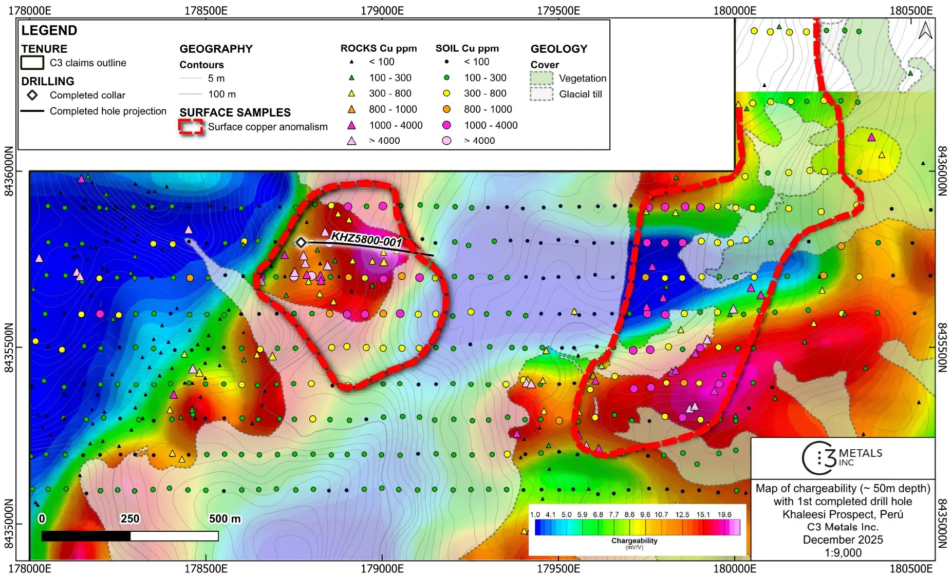 Perú: C3 Metals intersecta 269 m con un 0,30% de cobre en el Proyecto de Cobre Khaleesi Perú: C3 Metals intersecta 269 m con un 0,30% de cobre en el Proyecto de Cobre Khaleesi