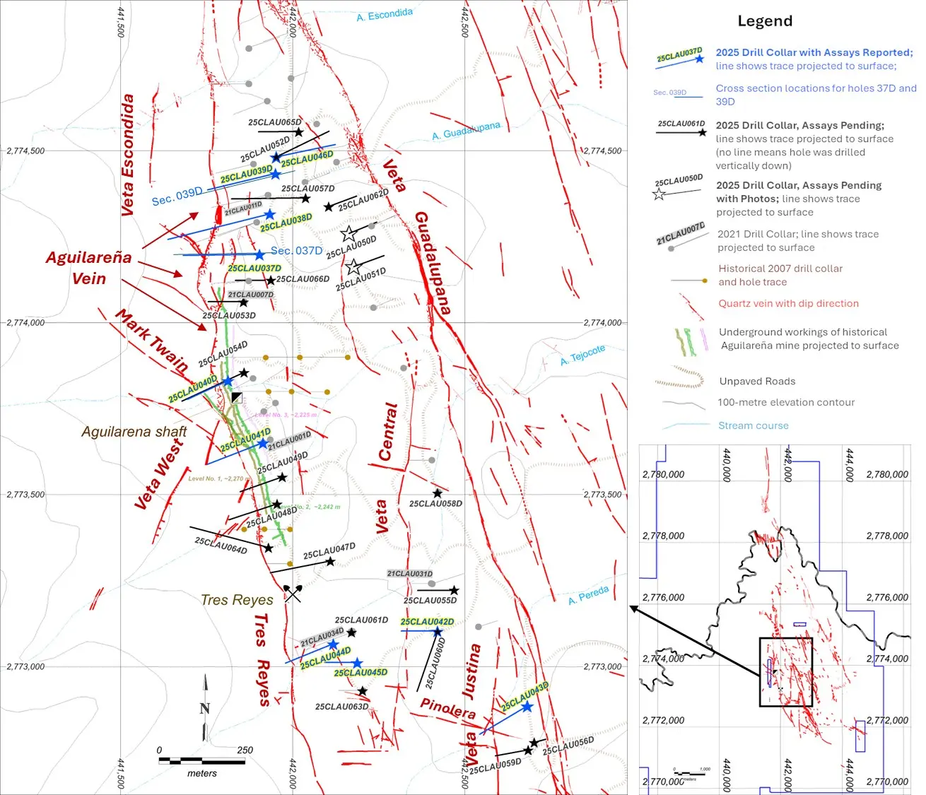 México: Pacifica Silver perfora y confirma la extensión norte de la veta Aguilareña en el proyecto Claudia México: Pacifica Silver perfora y confirma la extensión norte de la veta Aguilareña en el proyecto Claudia