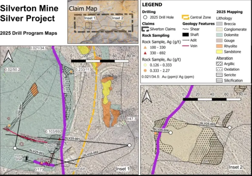 Silver Hammer Mining identifica alteración y silicificación en el programa de perforación en su proyecto Silverton