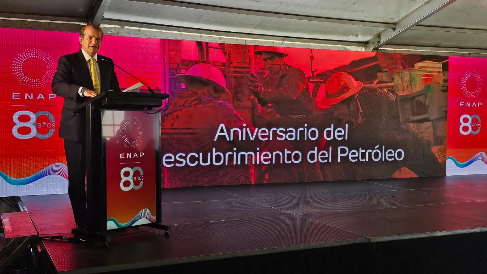 Enap celebró los 80 años del descubrimiento del petróleo en su futura planta de hidrógeno verde 
