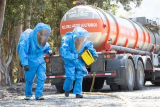 División El Teniente realiza simulacro intersectorial de emergencia por transporte de ácido sulfúrico en Coya