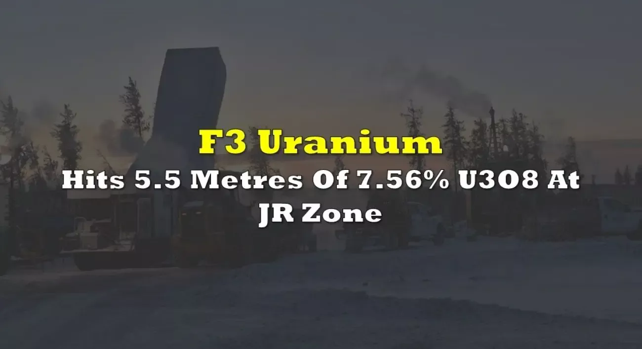 F3 Uranium Corp. - Impacta 2,5 m de U3O8 al 10,2% dentro del 3,4% sobre 8,5 m en la zona JR F3 Uranium Corp. - Impacta 2,5 m de U3O8 al 10,2% dentro del 3,4% sobre 8,5 m en la zona JR