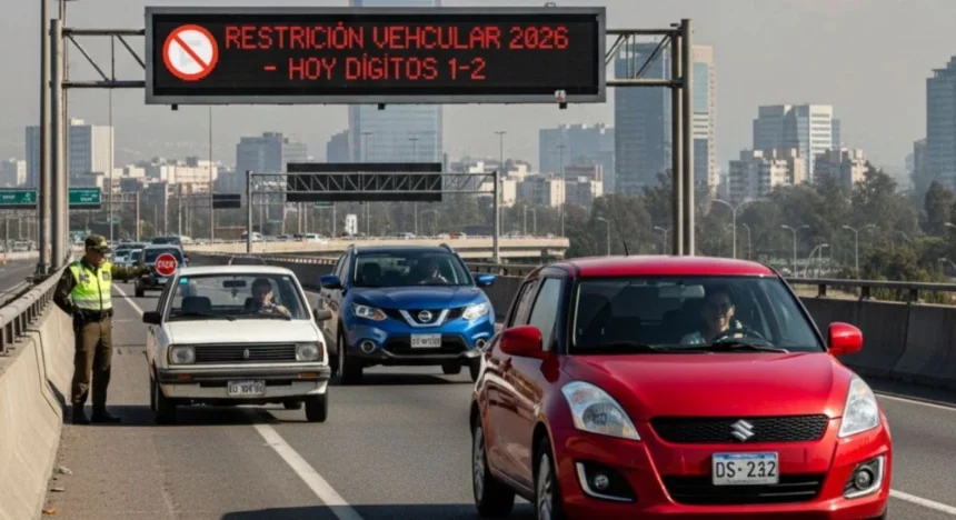 Restricción vehicular 2026: estos son los dígitos que no pueden circular este viernes en la Región Metropolitana