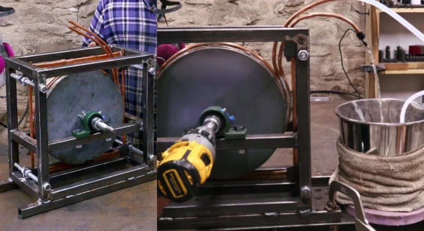Dispositivo magnético artesanal calienta agua sin electricidad de red