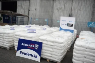 Aduanas en San Antonio incauta 35.600 kilos de cloruro de calcio