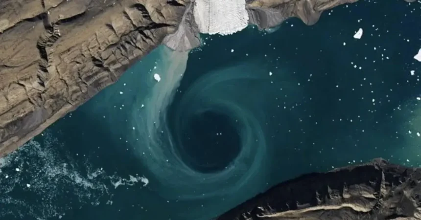 Fenómeno en el Ártico canadiense revela impactante remolino captado por satélite NASA