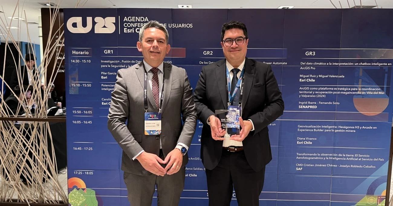 Sernageomin recibe premio por innovación tecnológica en gestión geoespacial en Chile