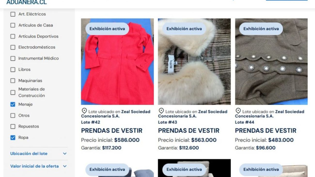 Subasta Nacional de Aduanas Ofrece 100 Lotes de Mercancía: Desde Cafeteras Expreso hasta Abrigos de Mujer – Participa del 29 de Abril al 1 de Mayo