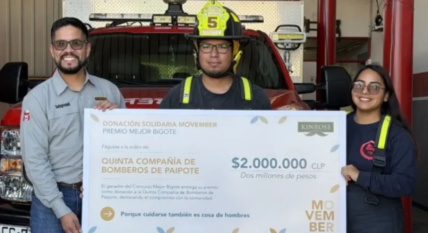 Trabajador de Kinross donó premio a la Quinta Compañía de Bomberos de Paipote