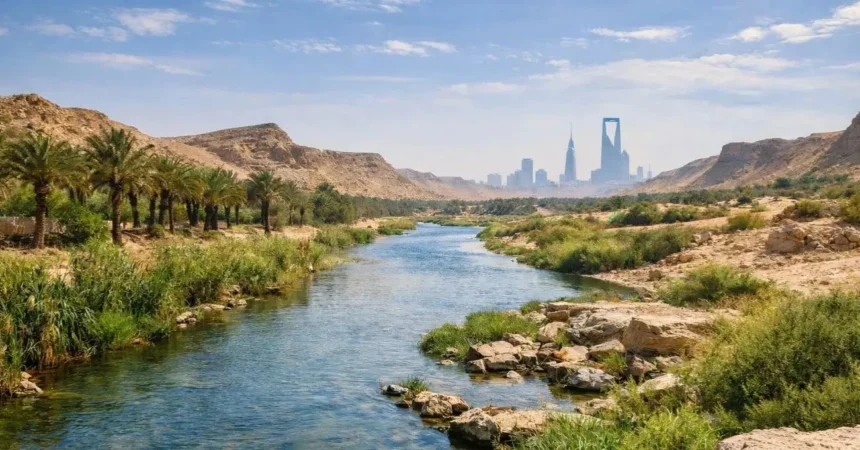 Wadi Hanifah: El valle desértico transformado en oasis gracias al agua reciclada